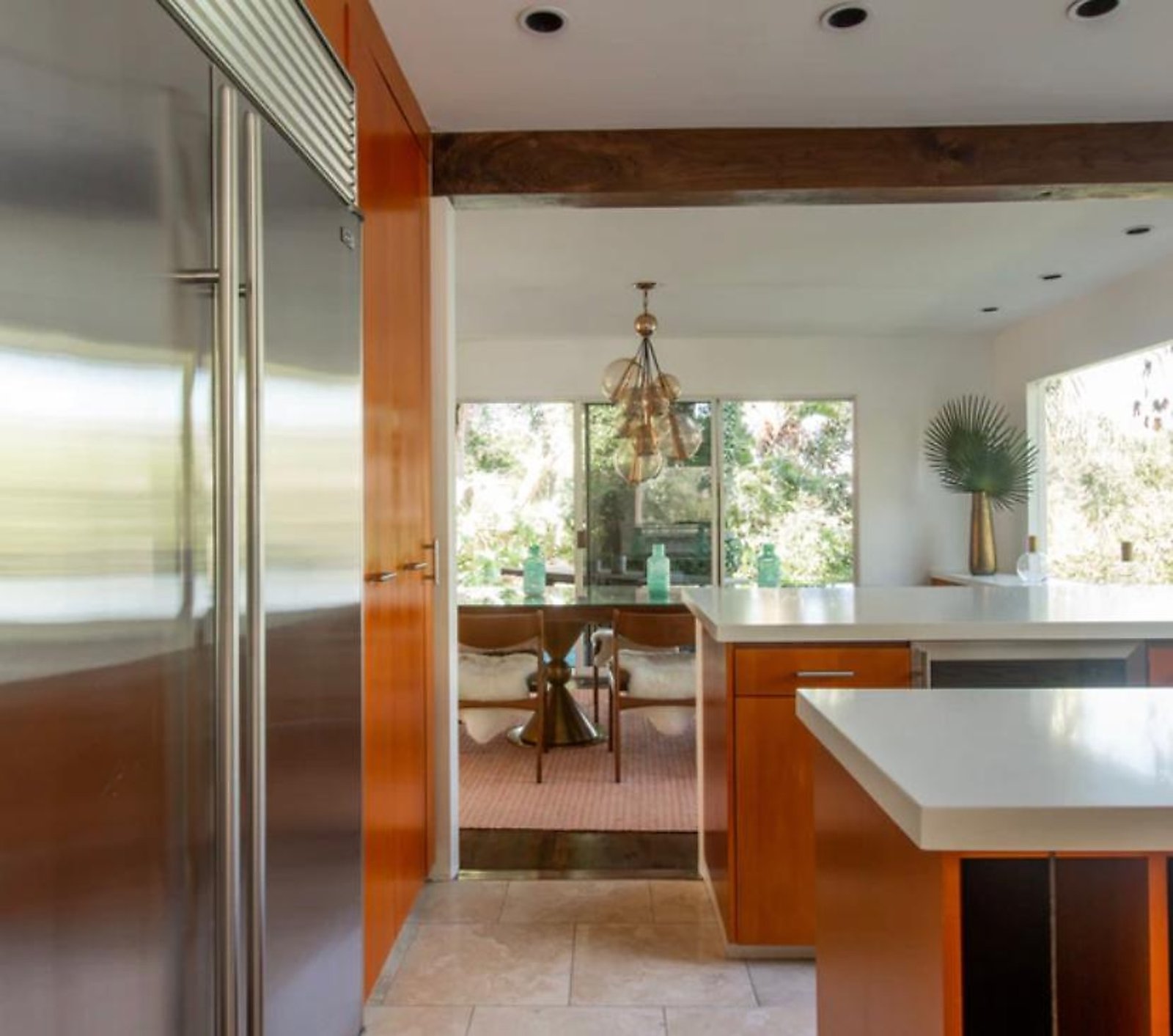 West Hollywood corporate housing kitchen with stainless steel appliances